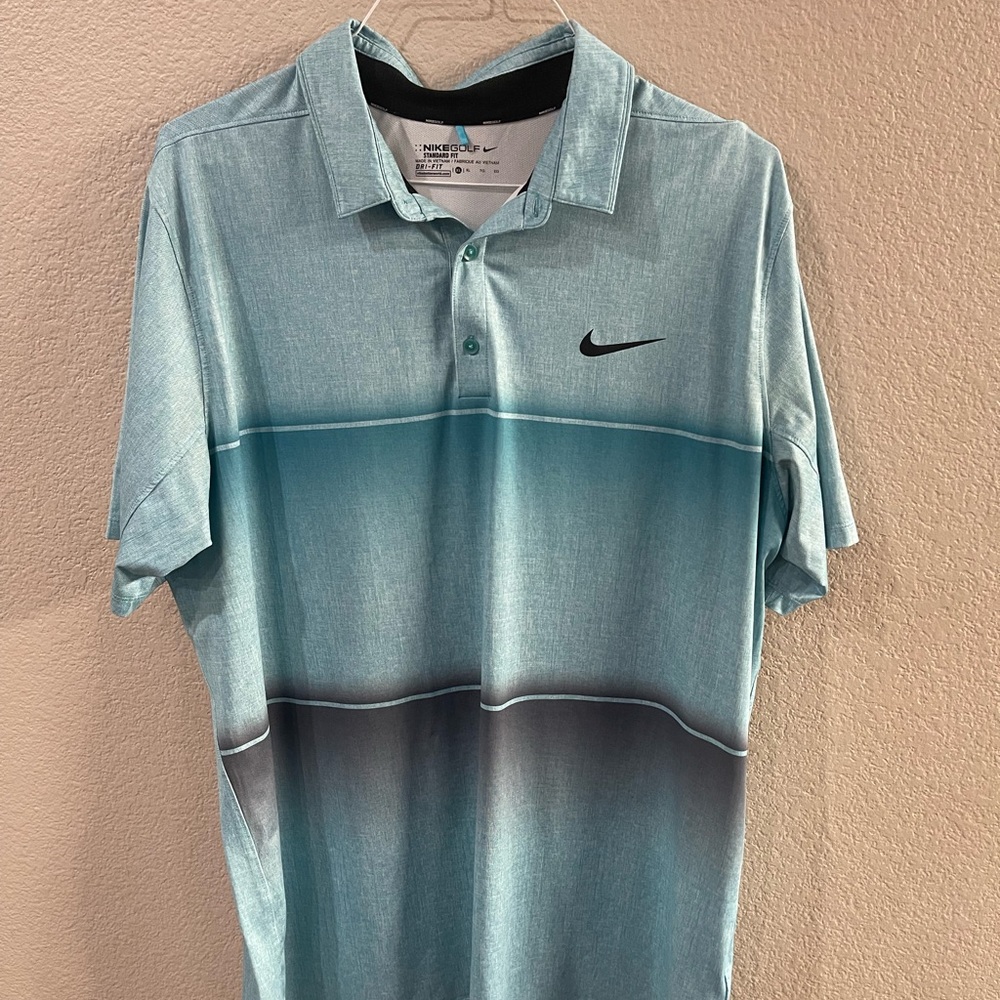 Nike Men's Teal and Gray Polo Golf Shirt